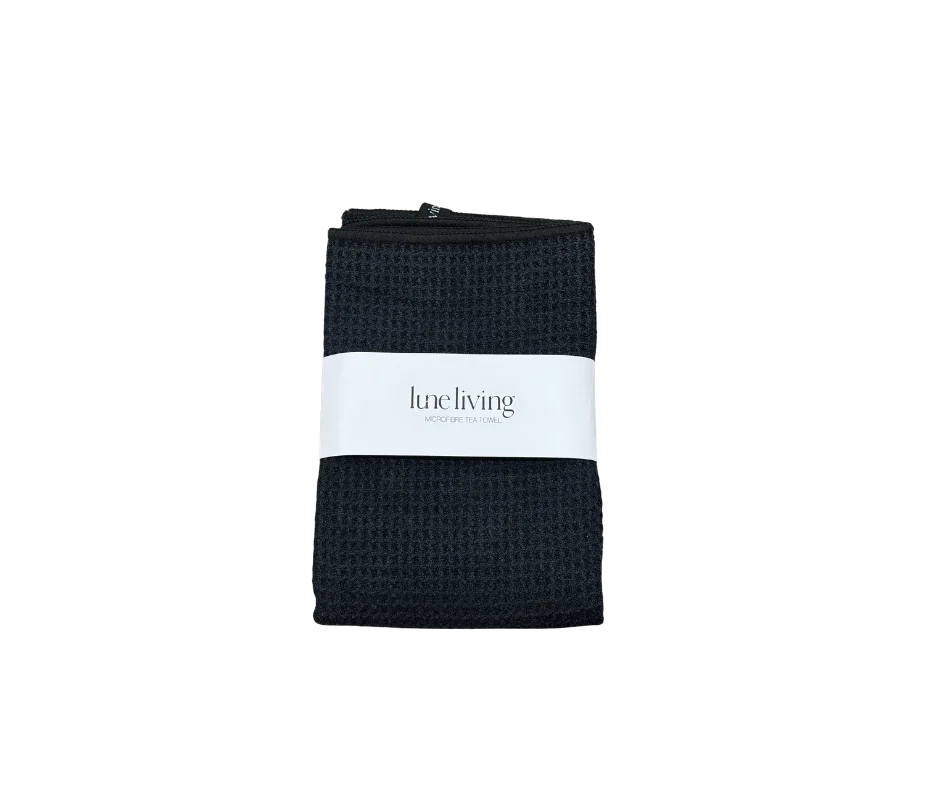 Lune Living Microfibre Tea Towel - Black